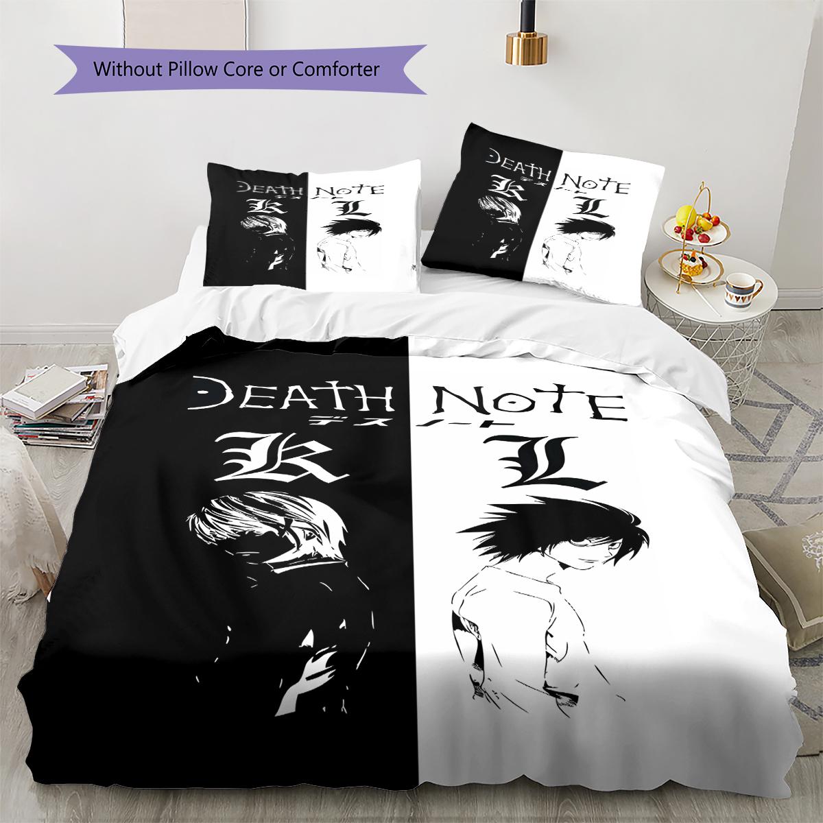 

Постільна білизна з візерунком «Зошит смерті», Комплект ковдри, Наволочка, Домашній подарунок на день народження (1 * підковдра + 2 * наволочка, без наповнювача) 135x200cm