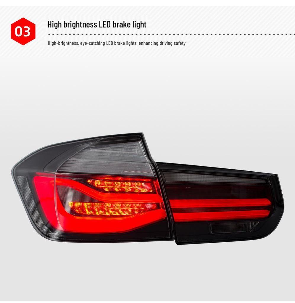 Compatible with 2013-2018 BMW 3 Series F30/F35 Rear MP Style LED Sequential Signal Daytime Running Brake Light.