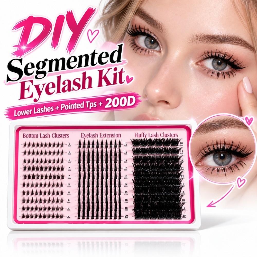 Lower Eyelashes Lash Extensions Kit DIY Segmented False Eyelashes Kit Manga-style Eye Makeup