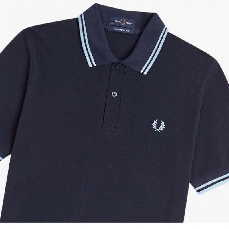 Fred Perry Twin Tip Fred Perry Shirt Navy Ice Afpm2430012 795