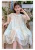 2026 New Girls' Sweet Dress Summer New Short Sleeved, Mid Length, Western-style Princess Dress Summer Cute Style