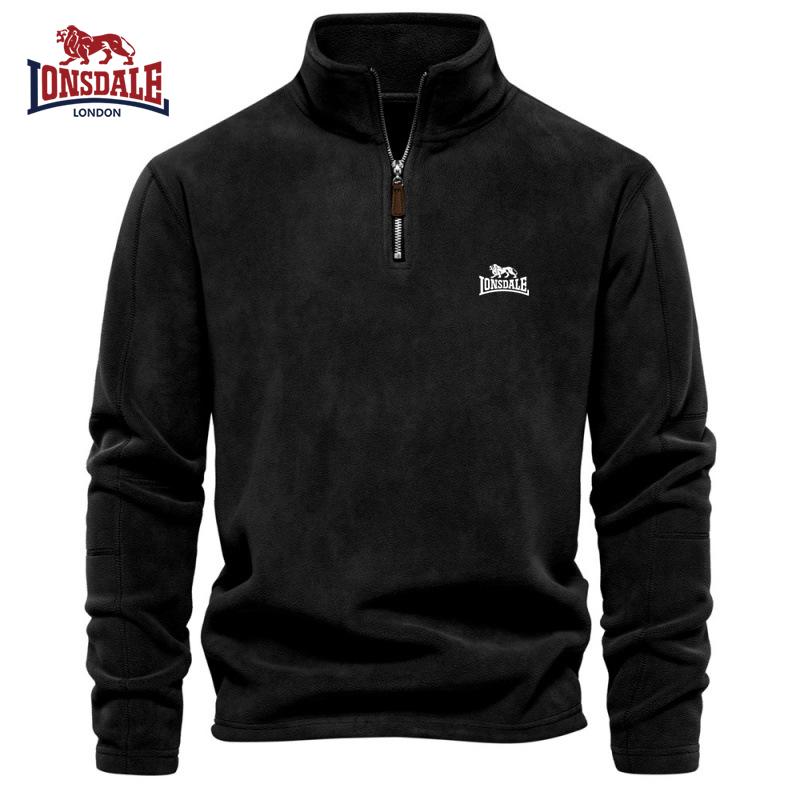 Lonsdale Мужская осенне-зимняя новинка с вышивкой толстовка с воротником-стойкой на молнии до середины с длинным рукавом модный повседневный флисовый топ L 4590₽