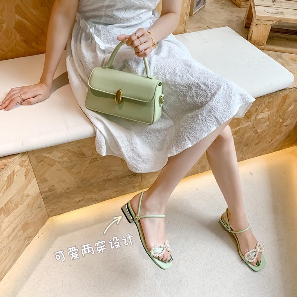 

Women Sandals Fashion Pearl Design Banquet Office Shoes Brand High Heels Black White Slippers Large Size 41 -43 Free Delivery