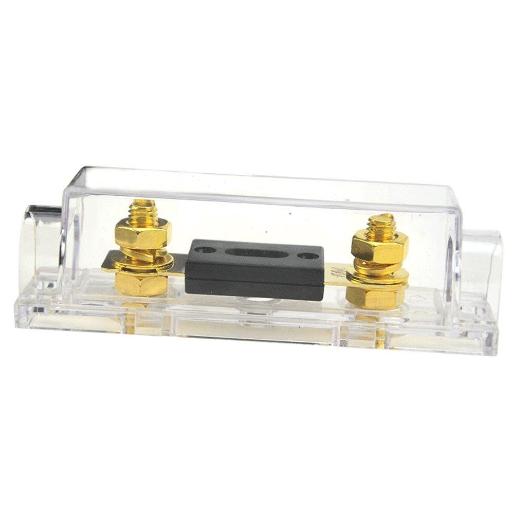 WMYCONGCONG Car 150A ANL Fuse Holder with ANL Fuse 0/2/4 Gauge for Car Motorcycle Car Audio Amplifier, Gold Plated (150A)