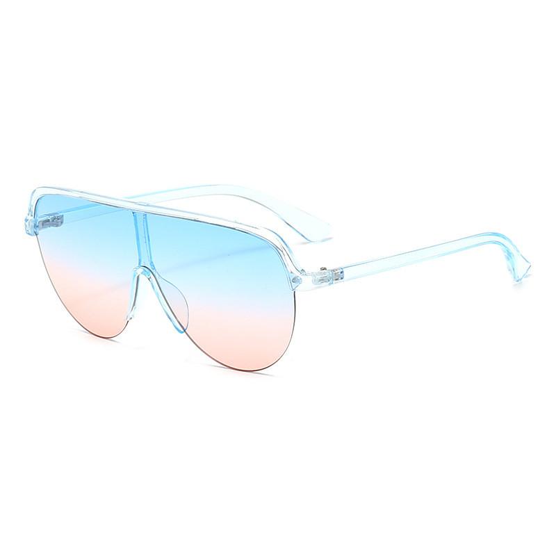 

Y2k Half Frame Uv400 Sunglasses With Pc Lenses For Outdoor Activities And Parties BlueFrameBluePinkLens