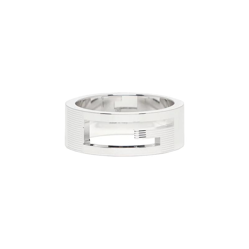 Gucci Logo letter decoration 925 silver ring, same style for men and women, couple model, silver серебряный
