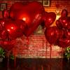 Oversize 63 inch red aluminum foil balloons and 18 inch love balloons Valentine's Day proposal wedding birthday decoration
