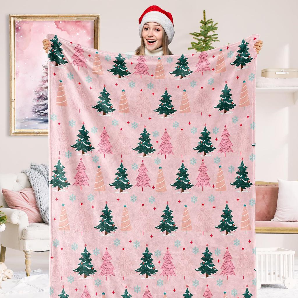 Christmas Tree Flannel Blanket Christmas Blanket Living Room Sofa Blanket Holiday Bedroom Bed Blanket Living Room Cute Blanket
