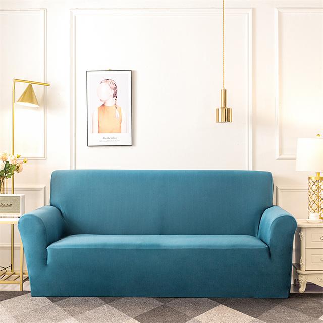 

Чехлы для дивана из спандекса, эластичные чехлы для диванов для гостиной, однотонные противоскользящие моющиеся защитные чехлы для мебели 1Pc 2-seat 145-185cm