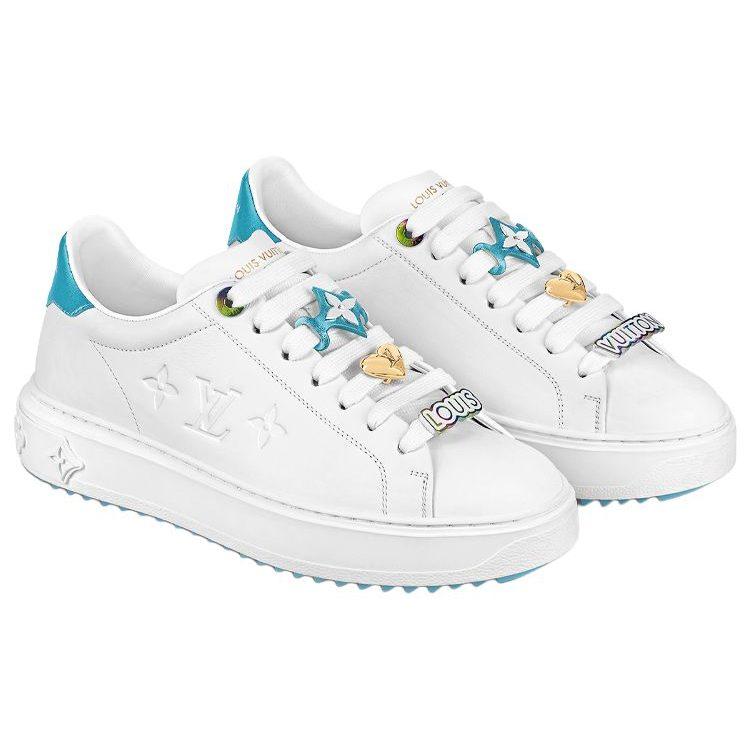 Louis Vuitton Time Out Sneakers 'White With Blue' Women's 1AADNS