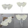 Multifunctional Detachable Fake Collar Kids Girls Knitted Flower Mini Shawl Wrap