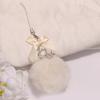 Colorful Ribbon Bowknot Keychain Charm Fun and Playful Furry Ball Pendant Keyrings Accessory Bags Hangings Decoration