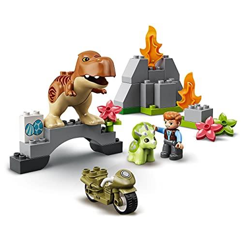 LEGO Duplo T-Rex and Triceratops 10939 Toy Blocks, Gift for Toddlers and Babies, Dinosaurs, Boys and Girls, Ages 2 and Up