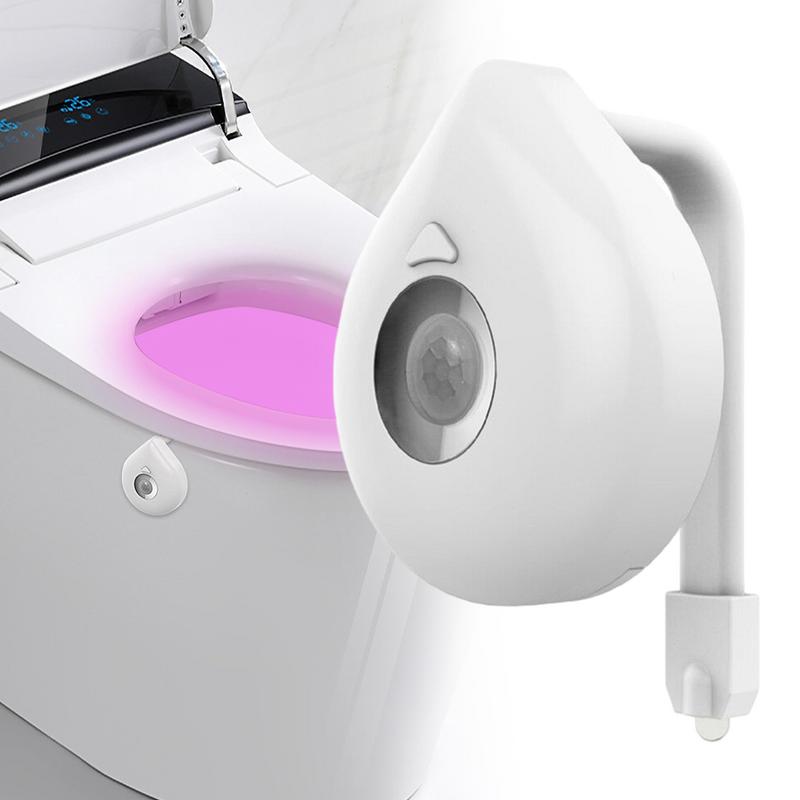 Color Changing Toilet Light Bathroom LED Toilet Bowl Light Smart Toilet Light Battery Powered Light For Home Apartment Hotel