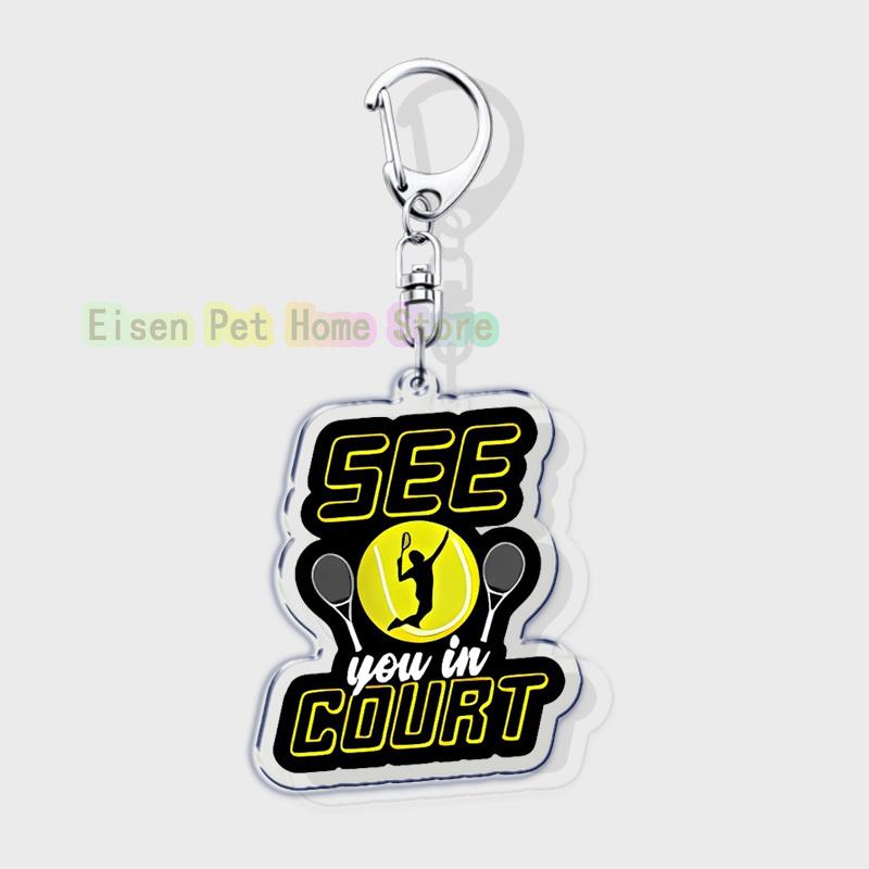 Classic Sports I Love Tennis Keychains for Accessories Bag Hobby Bike Car Keyrings Jewelry Friends Father Boyfriends Gifts