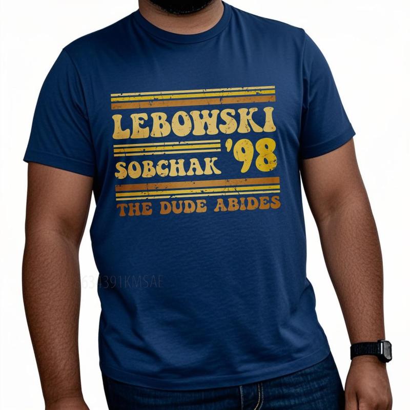 Big size summer For men tshirt Lebowski Sobchak 98 The Dude Abides Short Sleeve New Arrived Round Neck tees cotton men tops