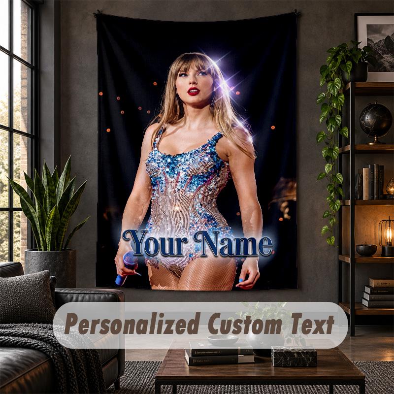 Personalisierte Wandteppich, Taylor Swift Benutzerdefinierter Text, Weicher Stoff Wandkunst Für Innenraumdekoration