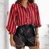 Fashion Striped Shirts Spring And Autumn Long Sleeve Blouse Women Casual Loose Button Shirt Turn Down Collar Clothes 26478