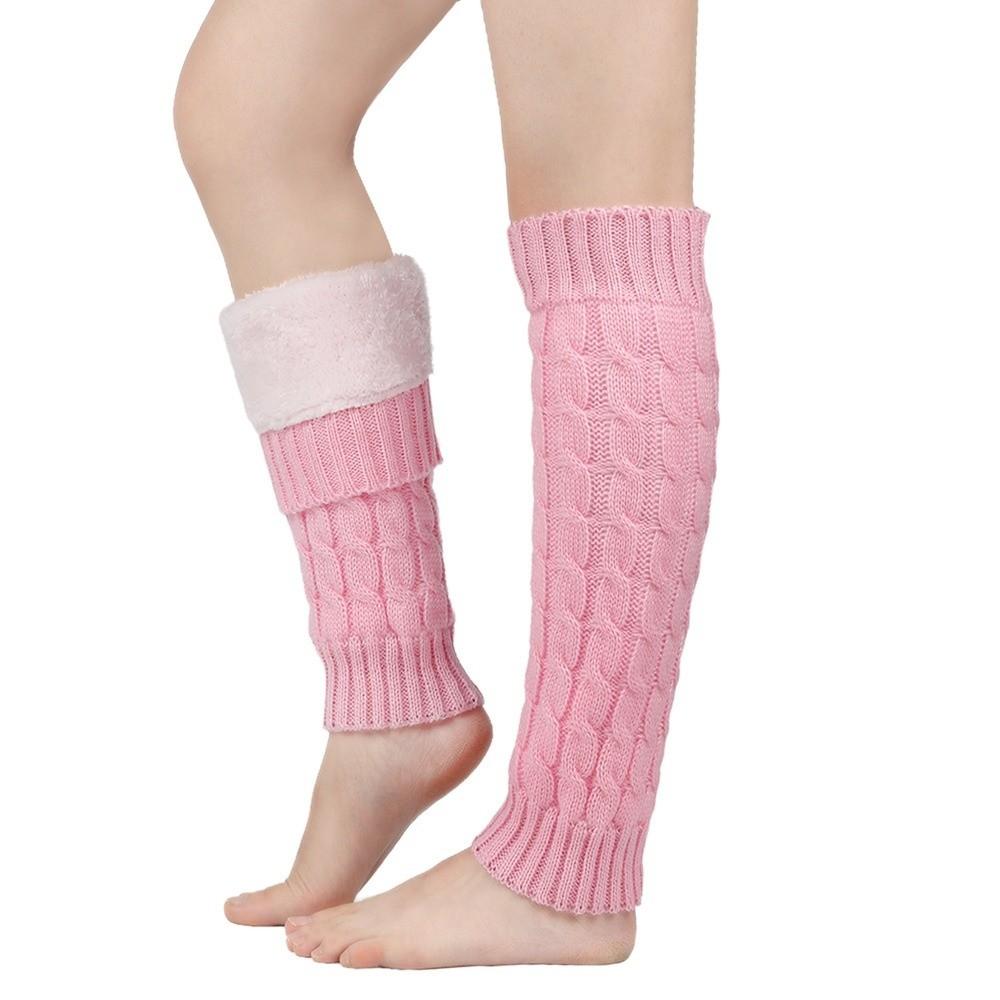 Foot Cover Winter Leg Warmers Knee High Knitted Leg Coverings Socks Fleece Leg Warmers  Women