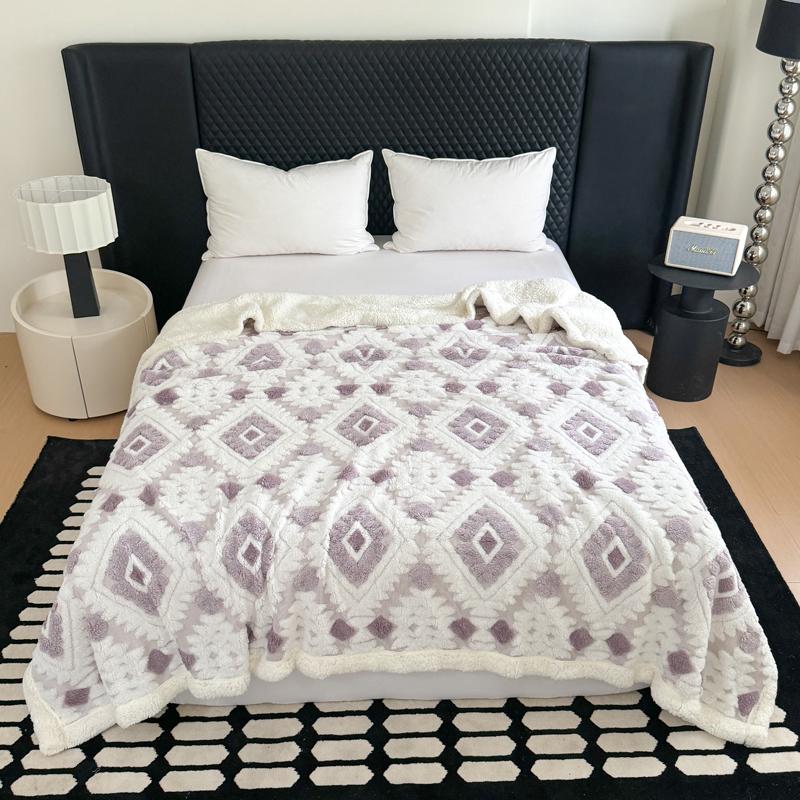 Thick Tafu Velvet Blanket Warm Lamb Wool Thow Blanket for Winter Double-layer Coral Fleece Office Blanket Plaids Sofa Queen Size