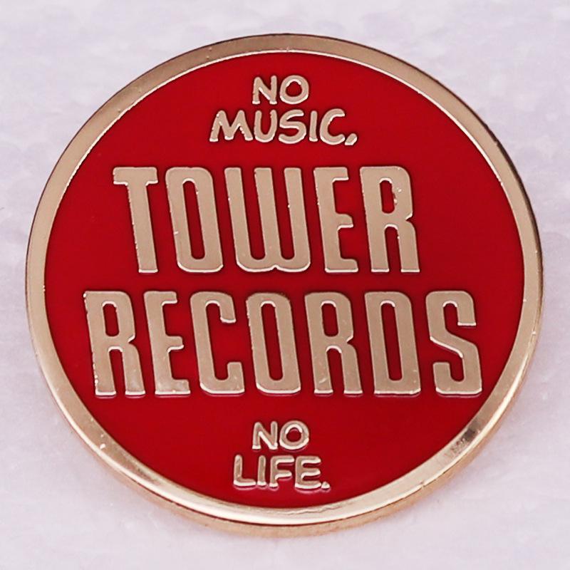 Tao Er Record Company  No Music No Life  Brooch - Music Lover s Collection Gift золотой