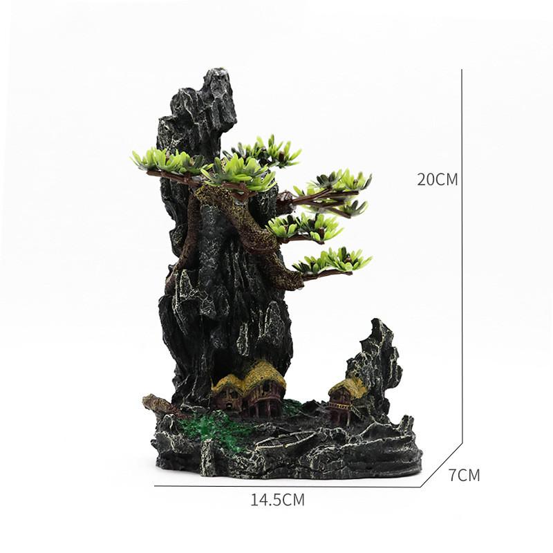 

Смола Аквариум Рокарий Гора Украшение Искусственный Вид Скала Пещера Камень Дерево Аквариум Орнамент Товары для Питомцев Домашний Декор