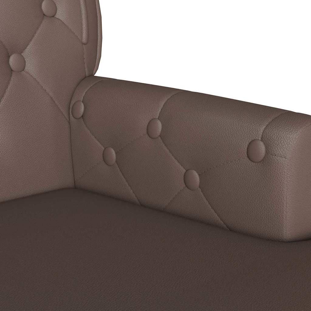 Chesterfield Bench Brown 119.5 X 64.5 X 75 Cm Faux Leather