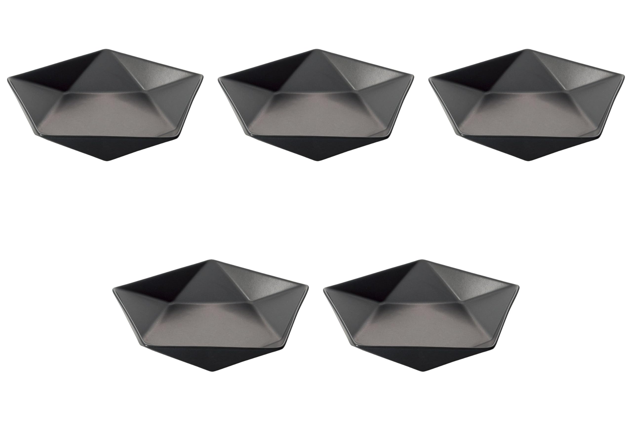 

Set of 5 Apollo Black 16cm Shallow Bowls x 16 x Medium Bowls by Setomonohonpo [17 4cm] чёрный