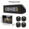 TPMS Solar Sistema de Monitoramento de Pressão dos Pneus Display LCD Sensores Sem Fio Segurança Automotiva