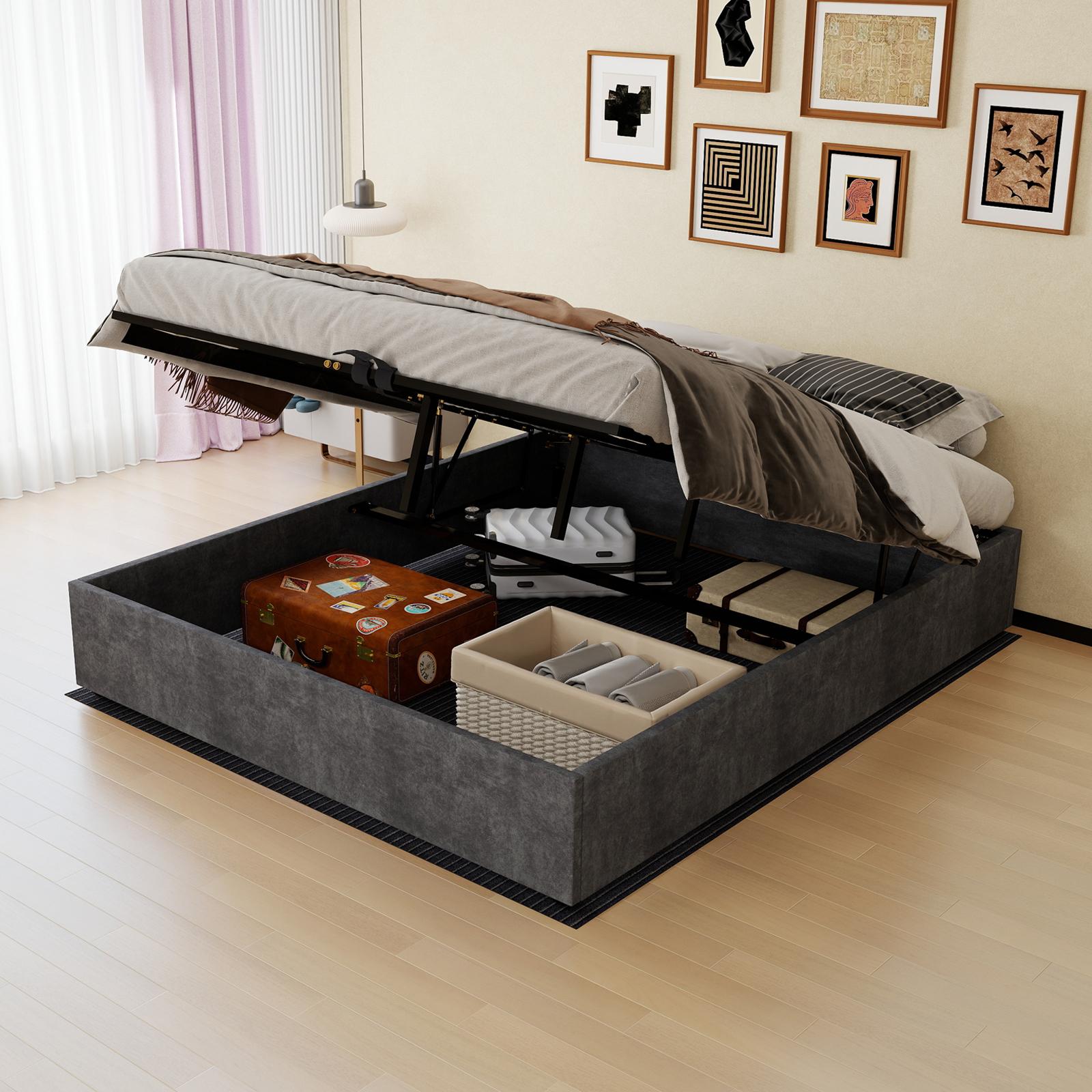 Modern bed frame, 160*200CM, gray, Dutch