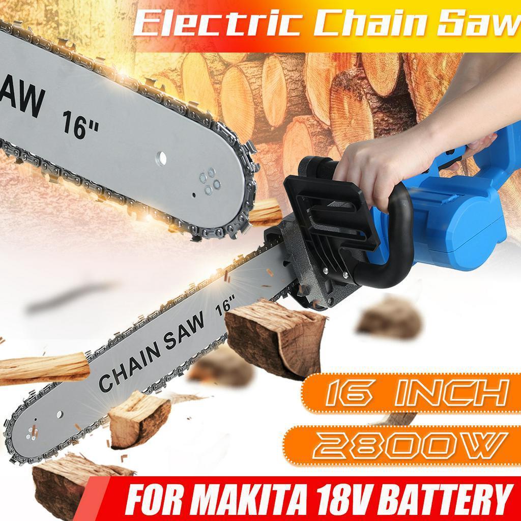 16" Cordless Chainsaw Electric Chain Saw 2800W Tree Saw For 18V Battery Blue/Yellow