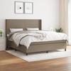 Slatted Bed Base with Mattress - Taupe 160x200 Cm - Adjustable Headboard - Durable Fabric - 2 Places