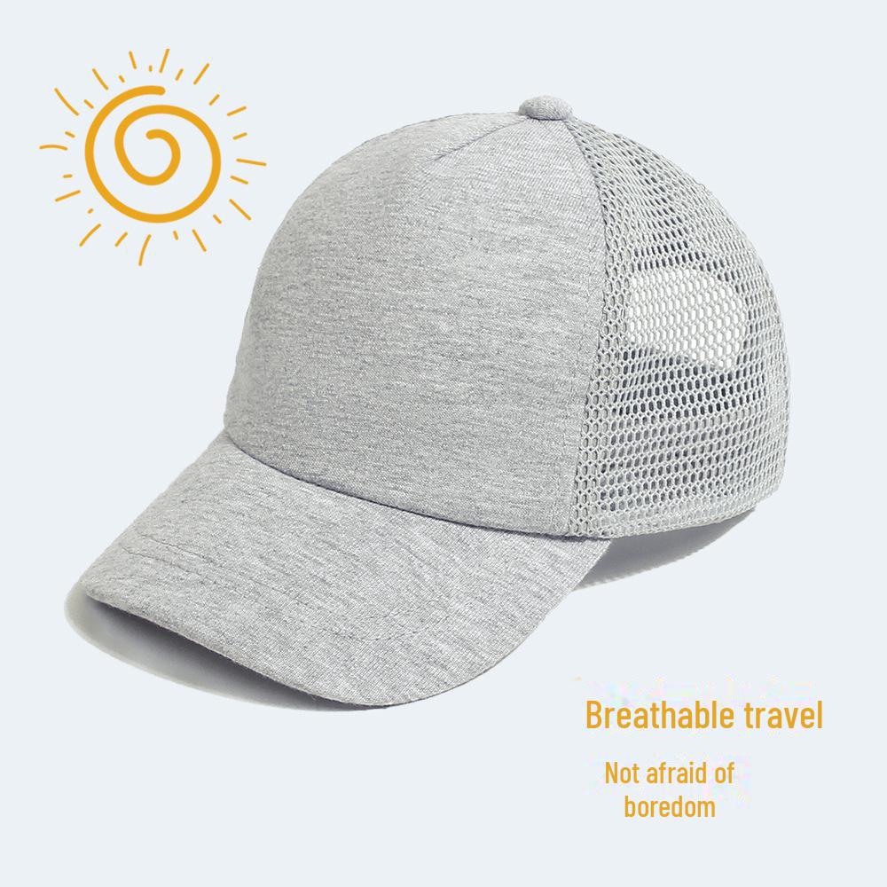 Children's Fashionable Cotton Mesh Sun Hat - Breathable, Versatile, Candy Color Baseball Cap