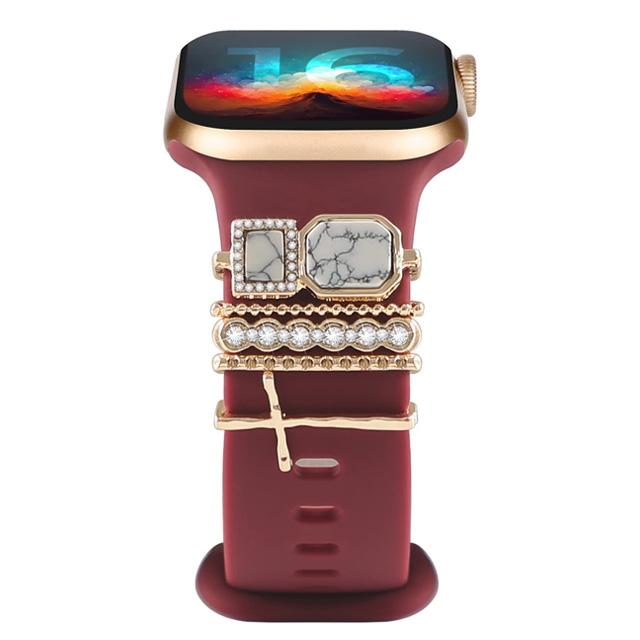 Decoration For Apple watch ultra 2 band 10 9 11 Diamond Jewelry Charms Accessories samsung/Huawei/amazfit strap 20/22mm Bracelet