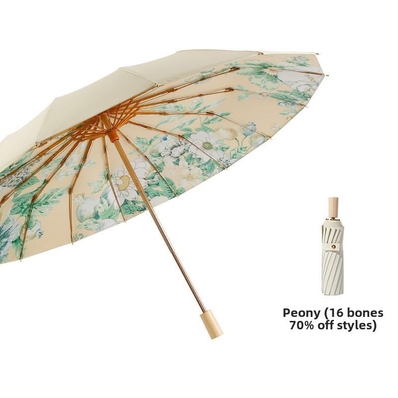 Extra großer 16-Speichen-Sonnenschutzschirm – UV-beständig, faltbar, doppelt verwendbar für Sonne und Regen