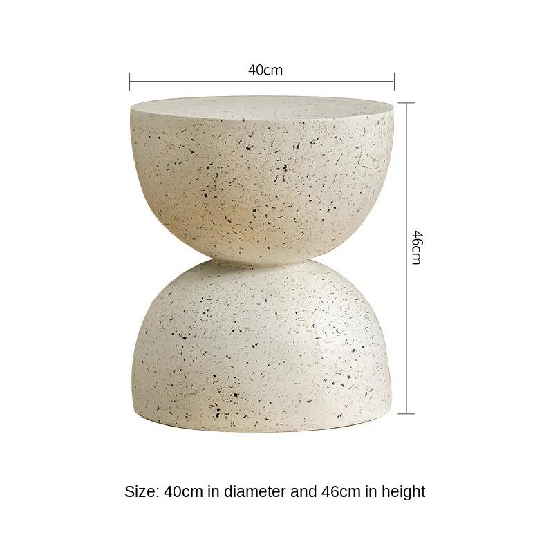 Multi-Functional Nordic Cream Style Side A Few Homestay Small Round Table Creative Small Coffee Table Net Red Cream Sand