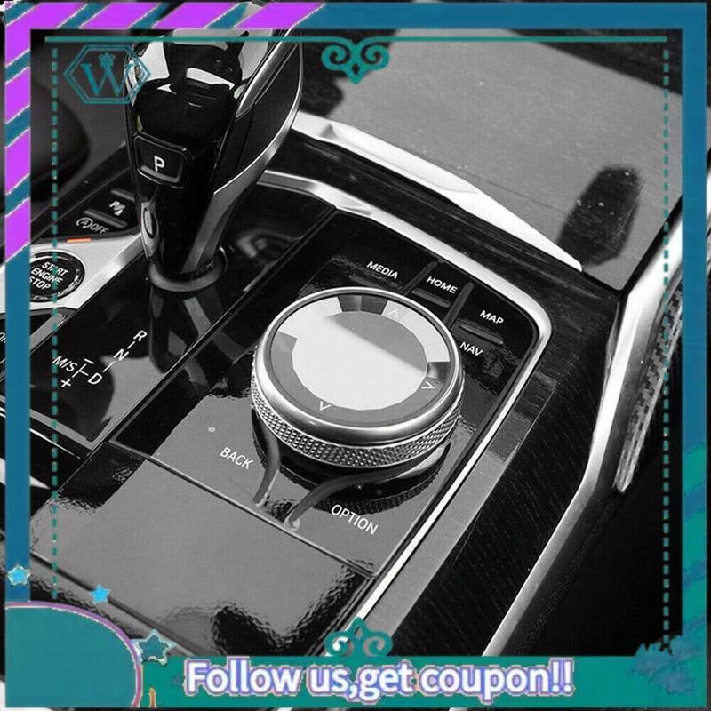 

AA92-Car Crystal Multimedia Button Knob Cover Sticker Trim For BMW 3 8 Series G20 G28 X5 X6 X7 G05 G06 G07 G16 Z4 crystal silver