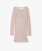 Plack Woman String Detail Layered Dress Beige