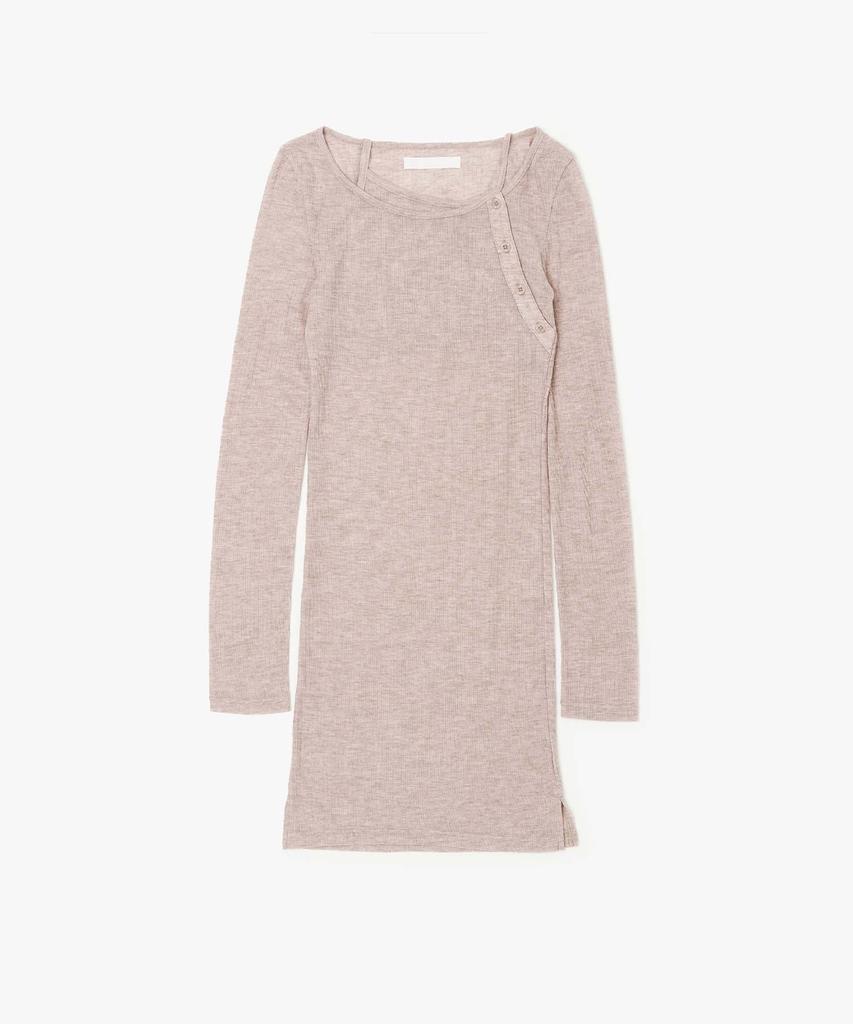 Plack Woman String Detail Layered Dress Beige