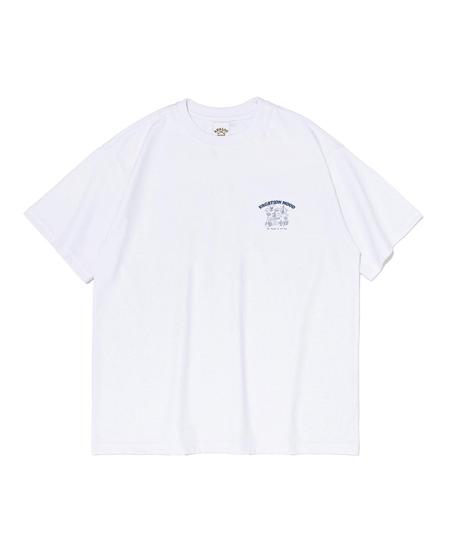 Analog Mood Summer Vacation Mood Short Sleeve T-Shirt (White) Xl