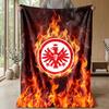 Coperta in Flanella con Stampa Calcio Eintracht Frankfurt, Coperta Morbida Calda Leggera per Divano Letto Campeggio