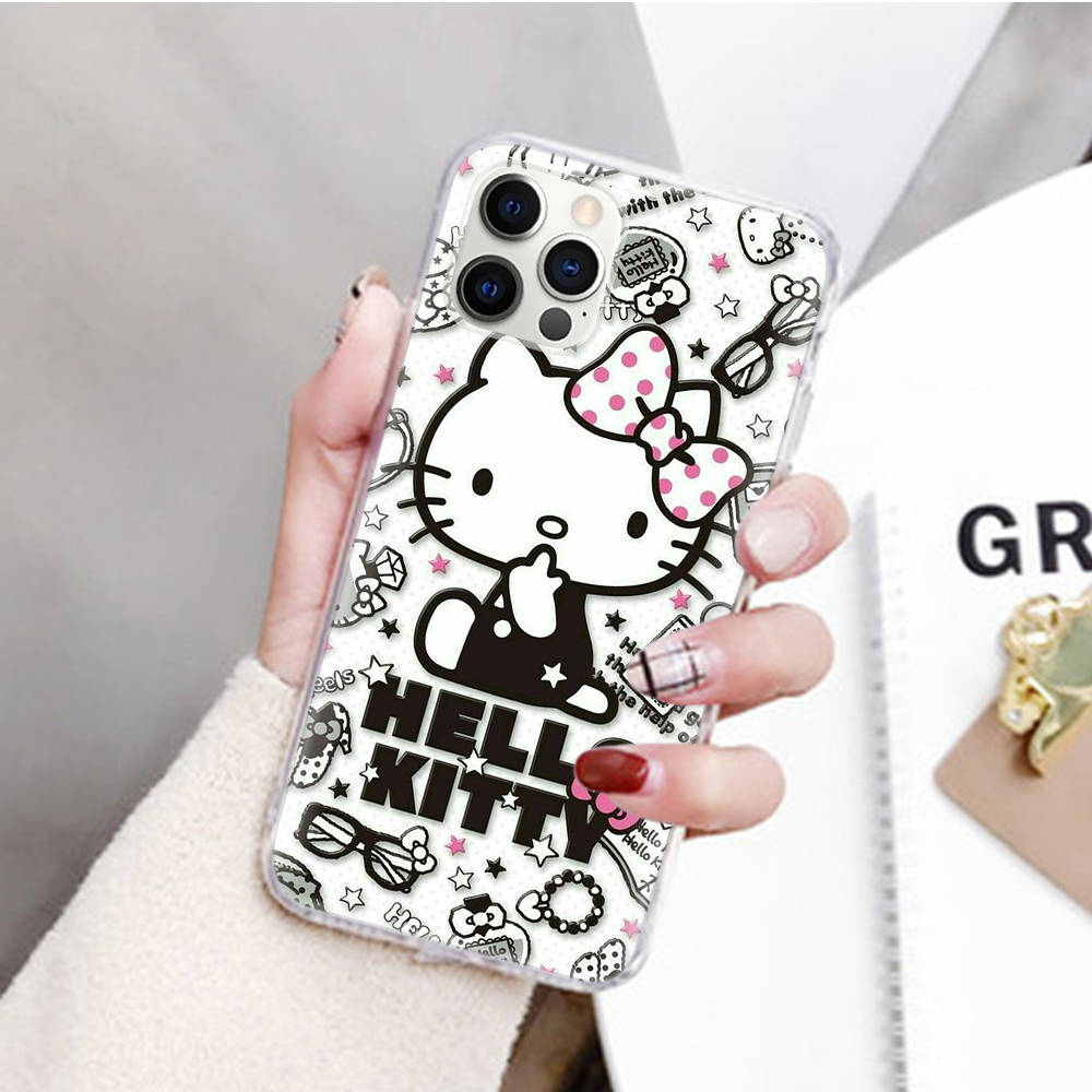 JZ21 Lovely Cartoon Hello Kitty dėklas, skirtas Samsung A04 A14 A23 M33 M53 Realme 10 9 C35 C55 VIVO Y02 X80 Infinix Hot 30 Note 11 Tecno Spark 8P Pro