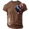 Men’s Short Sleeve Crew Neck T Shirt with Distressed Flag Print Casual Loose Fit Graphic Tee for Everyday Wear