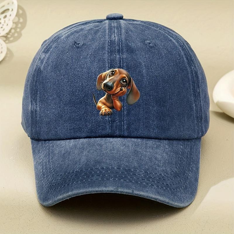 Dog printed baseball cap with fashionable and simple design suitable for daily leisure and versatile use