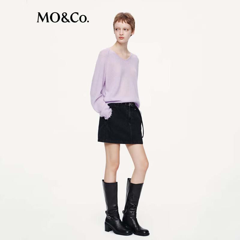 MO&Co. Women's V-Neck Loose Knit Sweater