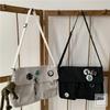 1PC Canvas Crossbody Bags Youth Fashion Casual Large Capacity Ladies Shoulder Bag Solid Color Women Messenger Bag