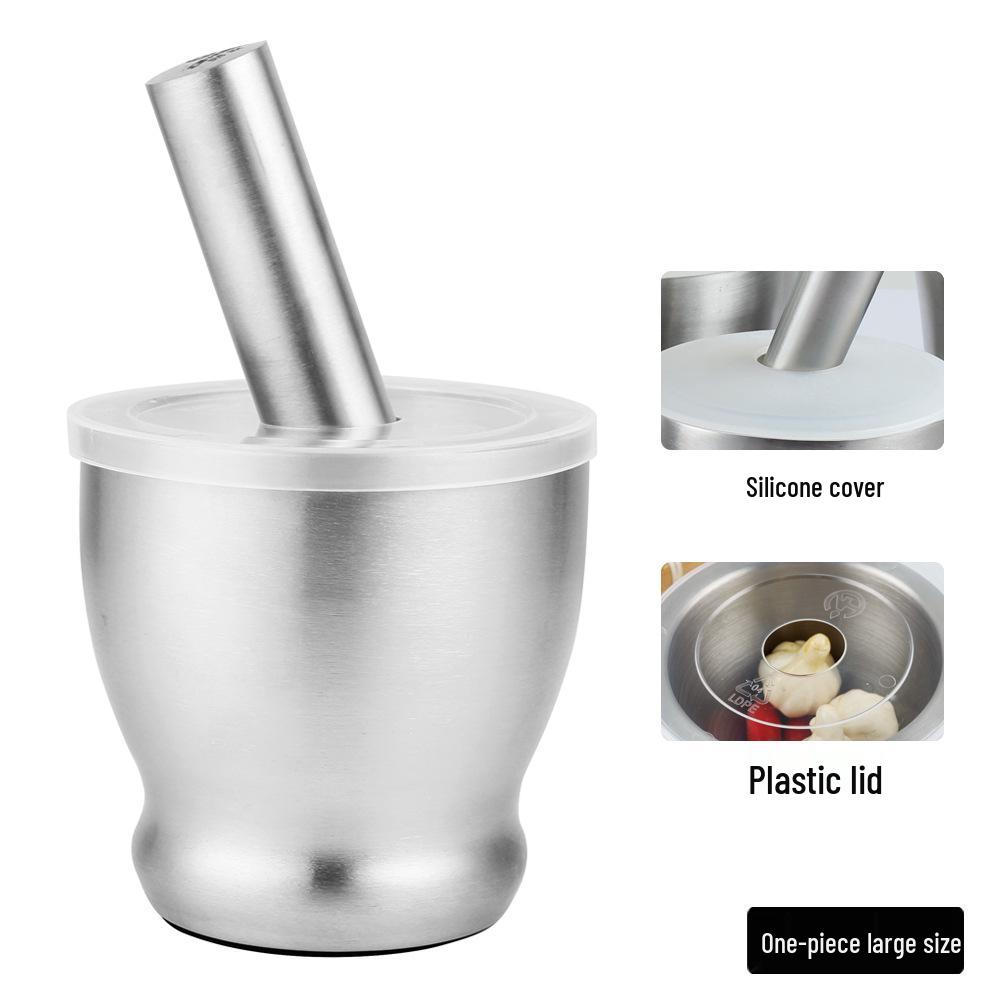 304 Stainless Steel Garlic Press & Grinder Mortar for Minced Garlic Paste