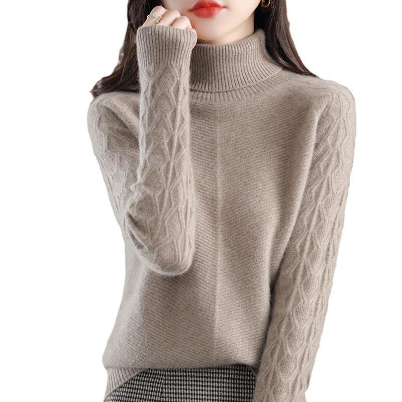 Autumn and winter new turtleneck sweater women's loose thickened lazy style fashion versatile knitted bottoming shirt women