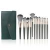 14-Piece Green Makeup Brush Set with Soft Bristles – Includes Powder, Foundation, and Blush Brushes.