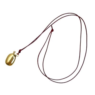 Eye Catching Leather Rope Wine Decanter Necklace Distinctive Leather Rope Necklace with Wine Flask Charm for Party